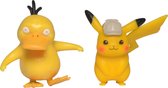 Detective Pikachu Battle Speelfiguren - Pikachu #2 (5 cm) & Psyduck (5 cm)