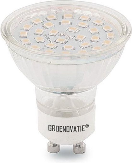 Groenovatie LED Spot GU10 Fitting - 3W - SMD - 52x50 mm - Warm Wit