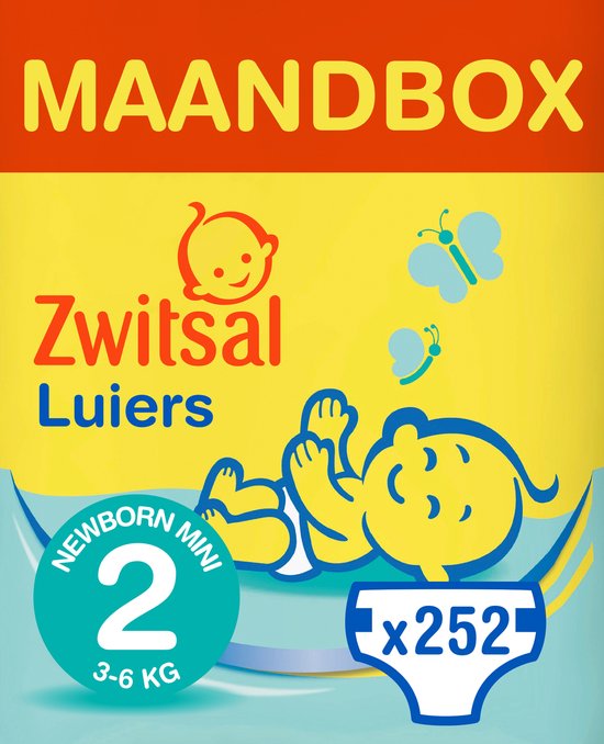 Zwitsal Luiers - Mini Maat 2 - 252 stuks - Voordeelverpakking | bol.com
