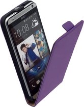 HTC Desire 610 Leder Flip Case hoesje Paars