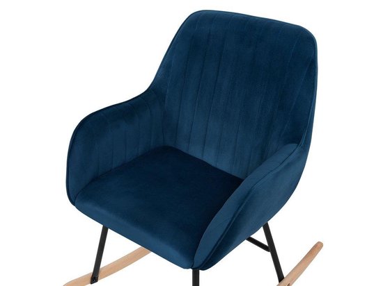 Beliani LIARUM Rocking Chair Bleu Velours bol