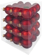 Decosy Glas Kerstballen - 6cm - Box 36 Stuks - Red Combi