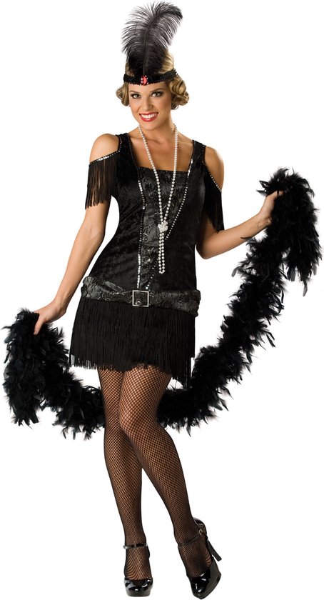 Zwart Charleston kostuum voor dames - Premium - Verkleedkleding - Large" |  bol