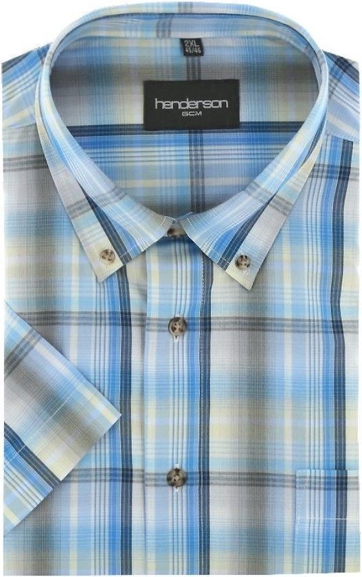 GCM Henderson overhemd big men fit korte mouw blauw maat 3XL bol