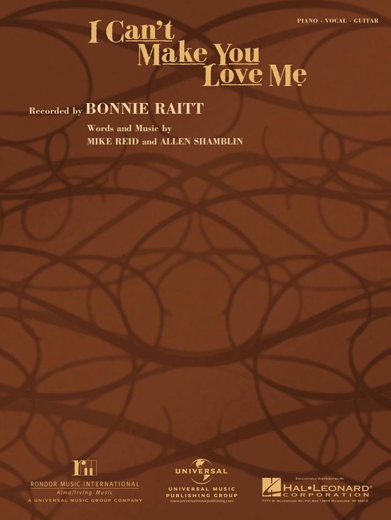 I Can't Make You Love Me (Sheet Music) - cover