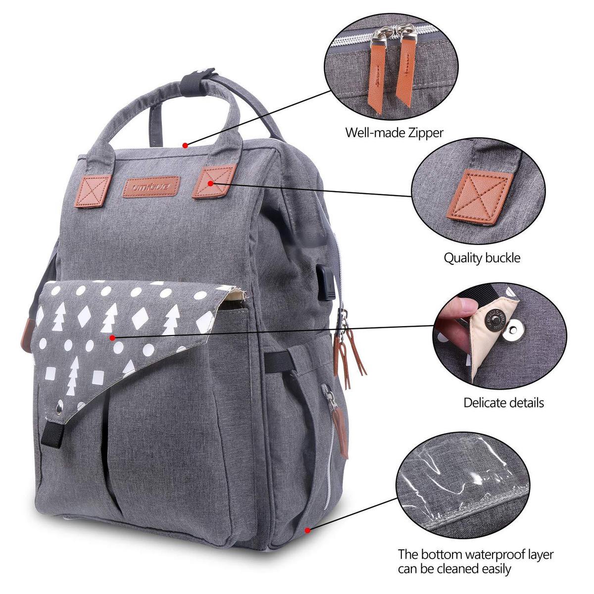 Sac à dos enveloppant bébé Umitive, sac à dos sac à langer multifonction  avec USB