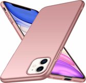 Ultra thin case geschikt voor Apple iPhone 11  - roze +  Glazen Screenprotector