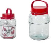 Gerimport Weckpot 16,5 X 24,5 Cm 3 Liter Glas Transparant/rood