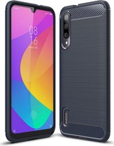 Xiaomi Mi A3 Geborsteld TPU Hoesje Blauw