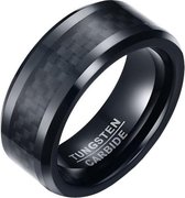Wolfraam heren ring Carbon Fiber Zwart 8mm-20mm