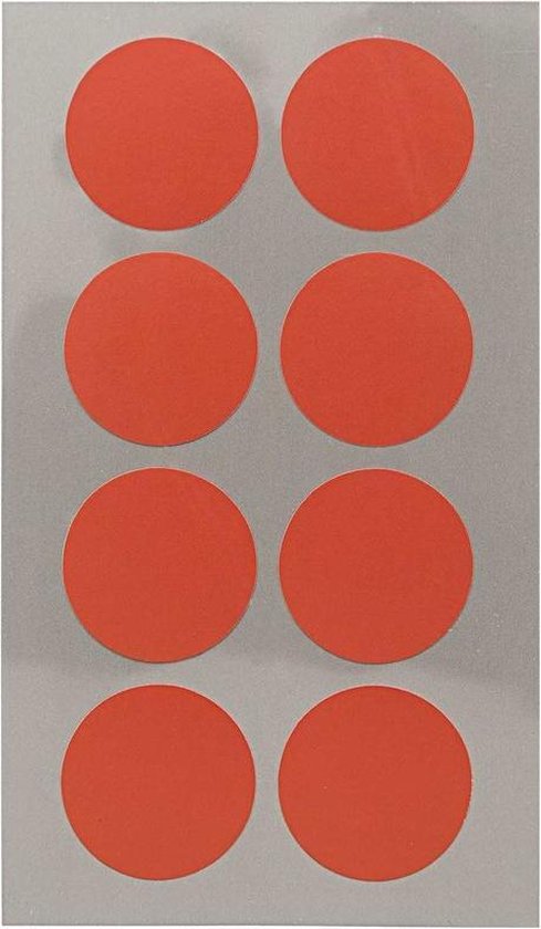 32x Rode ronde sticker etiketten 25 mm - office stickers - crafting... | bol.com
