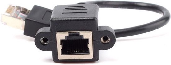 RJ45 male-female schroefmontage Ethernet LAN verlengkabel