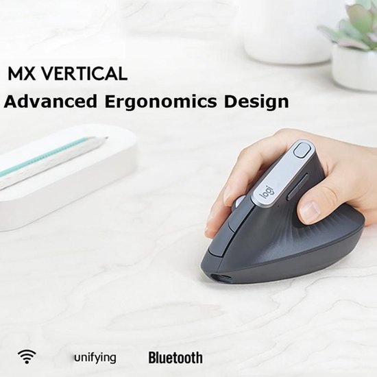 Logitech MX Vertical - Draadloze Ergonomische Muis - Grijs