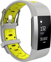watchbands-shop.nl Siliconen bandje - Fitbit Charge 2 - GeelGrijs