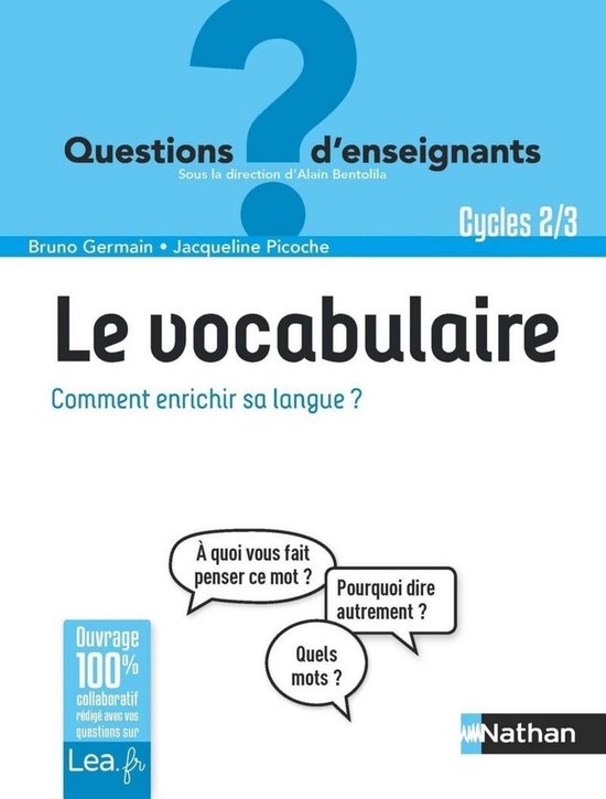 QUESTIONS D'ENSEIGNANTS - Le vocabulaire, comment enrichir s ... - cover