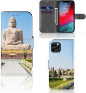 Geschikt voor iPhone 11 Pro Flip Cover Boeddha