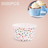 3000 STKS Kleurrijke stippen patroon ronde laminering Cake Cup vormpjes Chocolade Cupcake Liner bakken Cup, grootte: 6,8 x 5 x 3,9 cm