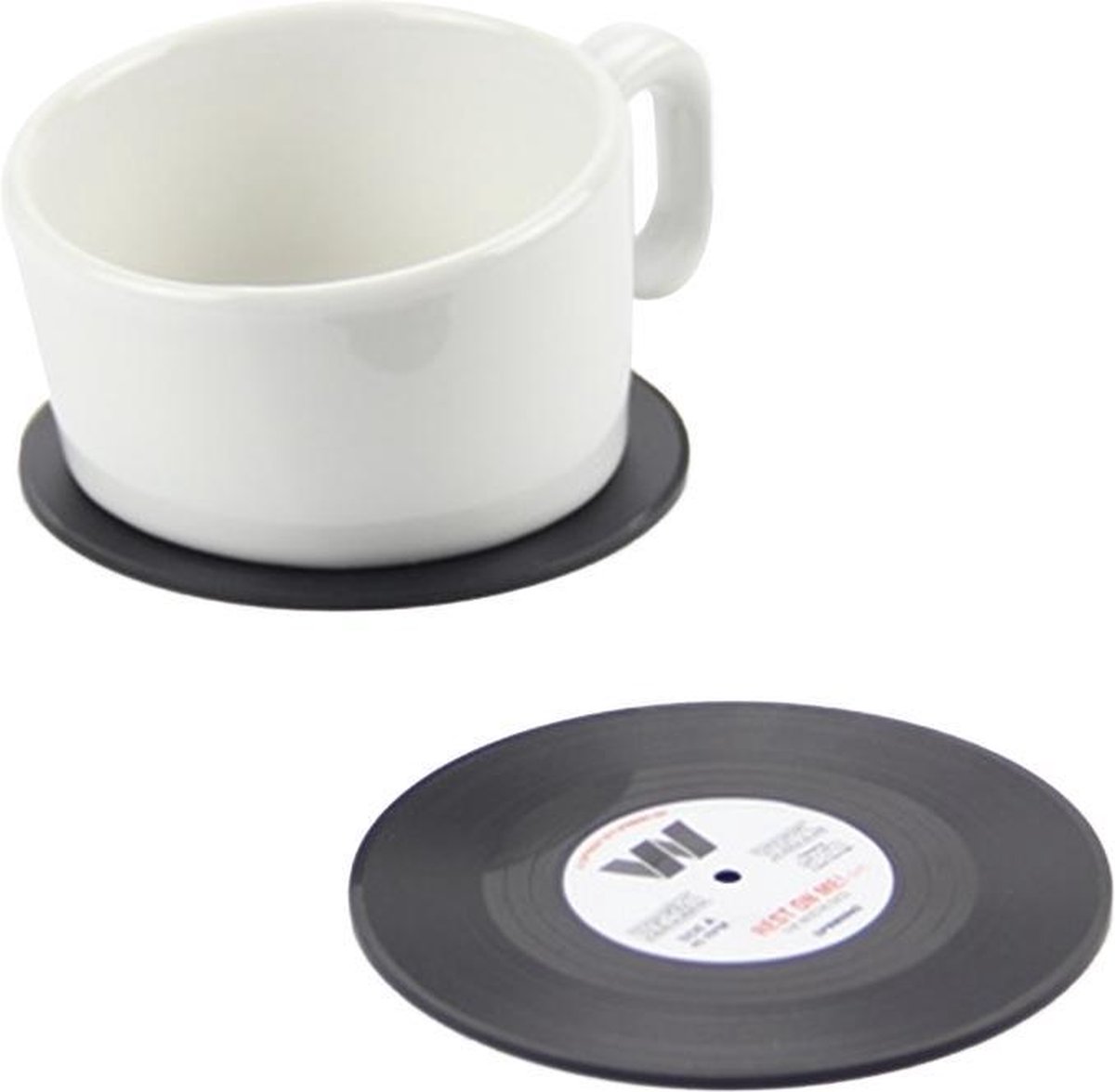 6 stuks/Set Retro zwart Vinyl CD Record Drink Coasters Home tabel Cup Mat Decor koffie drinken Placemat tafelgerei spinnen Diameter: 10.7cm