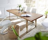 Massief houten tafel Live-Edge acacia natuur 260x100 boven 3,5cm frame smal boomtafel