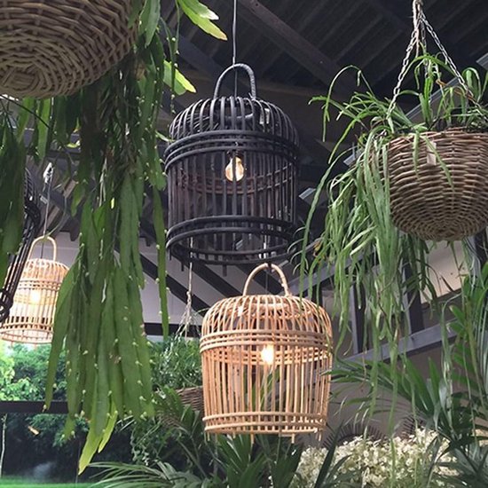 Hanglamp Bamboe Groot - zwart - van der Leeden