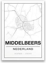 Poster/plattegrond MIDDELBEERS - 30x40cm