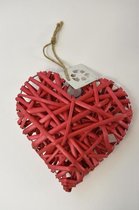 Decoratiehangers - Willow Heart 15cm Red