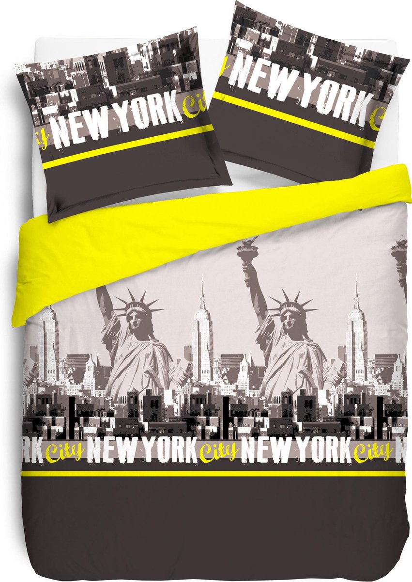 VISION New York yellow - Dekbedovertrek - Lits-jumeaux - 240x220cm