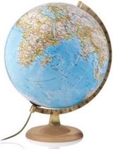 Globe National Geographic, version classique en or avec base en bois de hêtre, diamètre 30 cm., Néerlandais