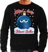 Foute Kerst trui / sweater -  Altijd lastig blauwe ballen / blue balls - zwart voor heren - kerstkleding / kerst outfit S (48)