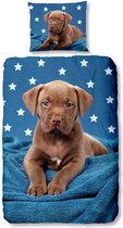 Good Morning Pup - Dekbedovertrek - Eenpersoons - 140x200/220 cm + 1 kussensloop 60x70 cm - Multi kleur