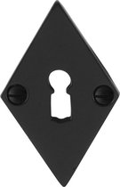 GPF6901.07 rosace clé noire en fer forgé diamant 83x52x4mm