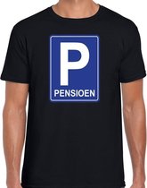 Pensioen P cadeau t-shirt zwart voor heren S