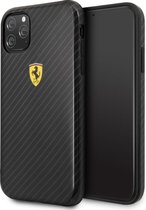 iPhone 11 Pro Backcase hoesje - Ferrari - Effen Zwart - Kunststof