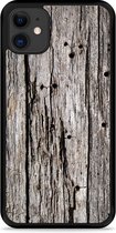 iPhone 11 Hardcase hoesje Oud hout - Designed by Cazy