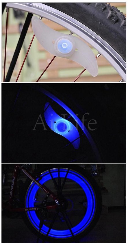 Fietsverlichting LED Spaken Waterproof Set van 2 - Spoke Blauw | bol.com