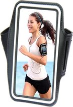 Comfortabele Smartphone Sport Armband voor uw Medion Life X5001, zwart , merk i12Cover