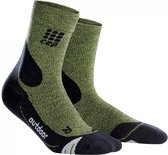 CEP Hiking Merino Mid-Cut Compressie Wandelsokken - Groen/Zwart - Heren(39-42)