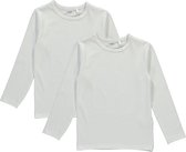 Dirkje Unisex Shirts Lange Mouwen (2stuks) Wit - Maat 104