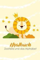 Malbuch zootiere und das alphabet