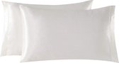 Happy Goods® Luxe Silk Miracle Pillow - P Zijden/Satijnen Kussensloop - 60x70cm - Wit