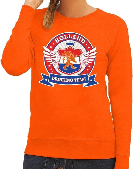 Oranje Holland drinking team sweater dames XL