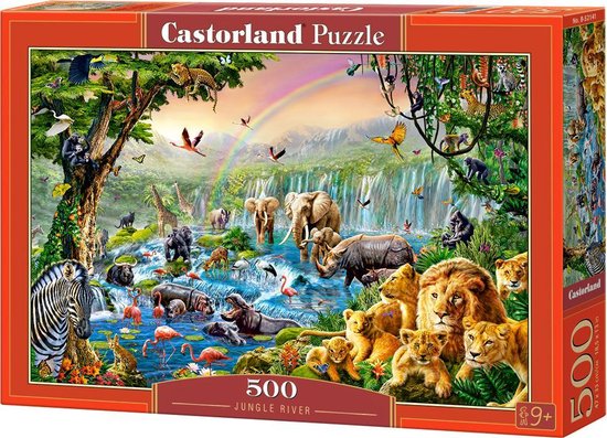 Castorland Jungle River – Puzzel – 500 stukjes – Satijnen afwerking – Perfecte pasvorm – Europese kwaliteit