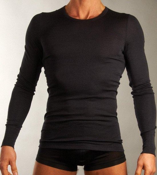 Hanro Woolensilk Sportshirt/Thermische shirt - 0176 Grey - maat XL (XL) - Heren Volwassenen - Wol- 073402-0176 -XL