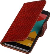 Rood Slang Booktype Samsung Galaxy A7 2016 Wallet Cover Hoesje