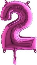 Folieballon - numbers - 14" - Fuchsia - 2