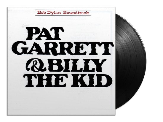 Bob Dylan Soundtrack "Pat Garrett & Billy The Kid" lp hoes met zwarte vinylplaat ernaast.