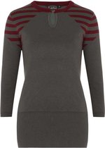 Voodoo Vixen Longsleeve top -S- Caroline gestreepte Grijs