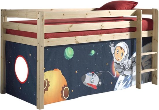 Pino Halfhoogslaper Grenen  Met Speelgordijn Space