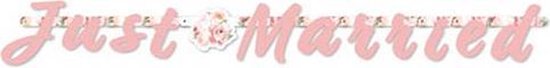 Guirlande de lettres Just Married Rose