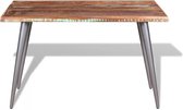 Eettafel massief gerecycled hout 120x60x76 cm (incl. vloerviltjes)